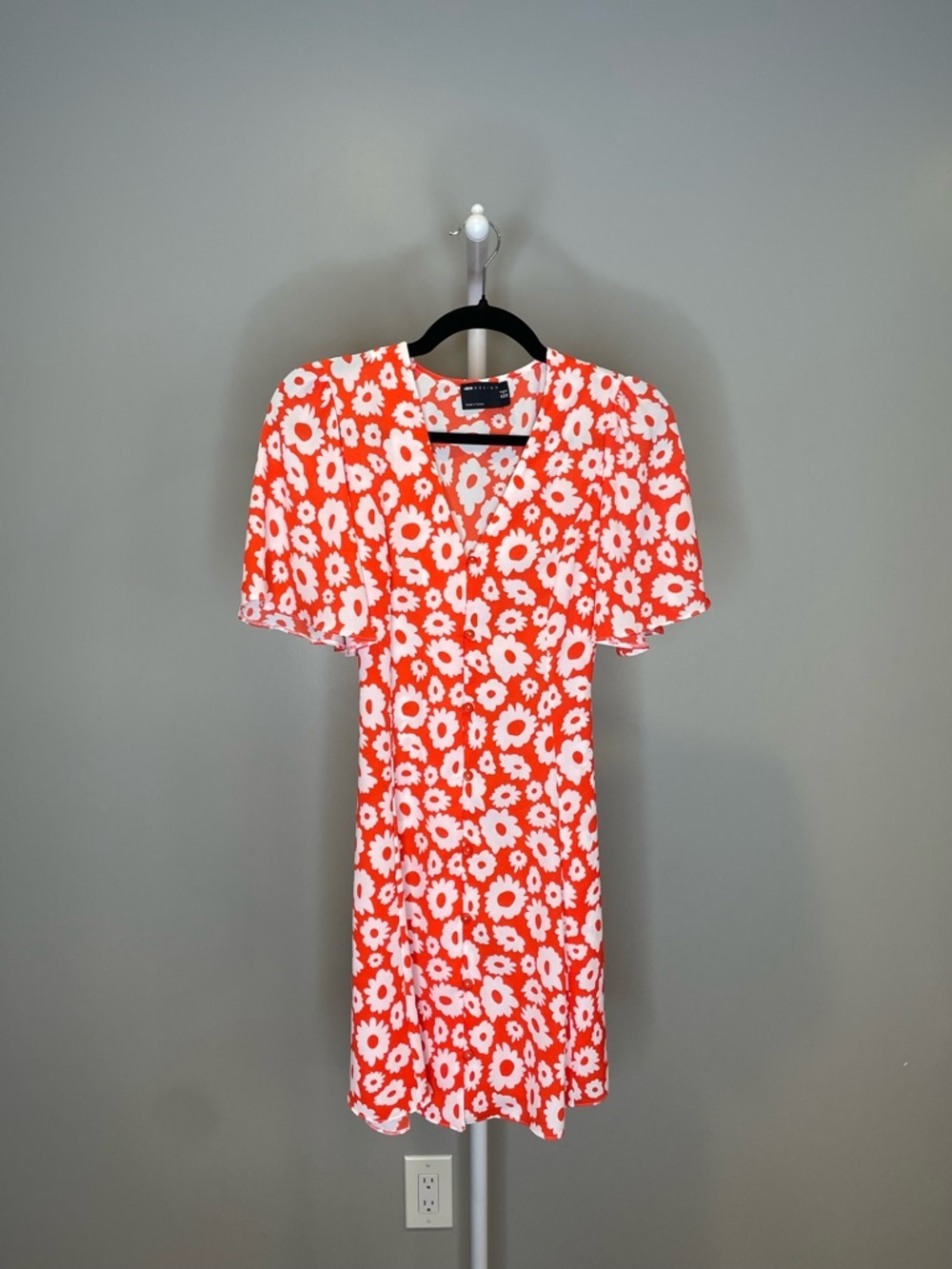 ASOS Vibrant Red and White Floral Mini Dress